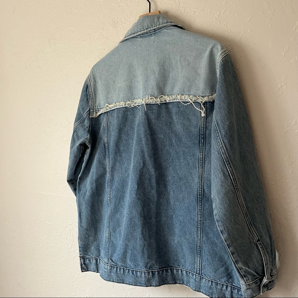 NEW Free People Denim Jacket Raw Edge Front S - Picture 13 of 15